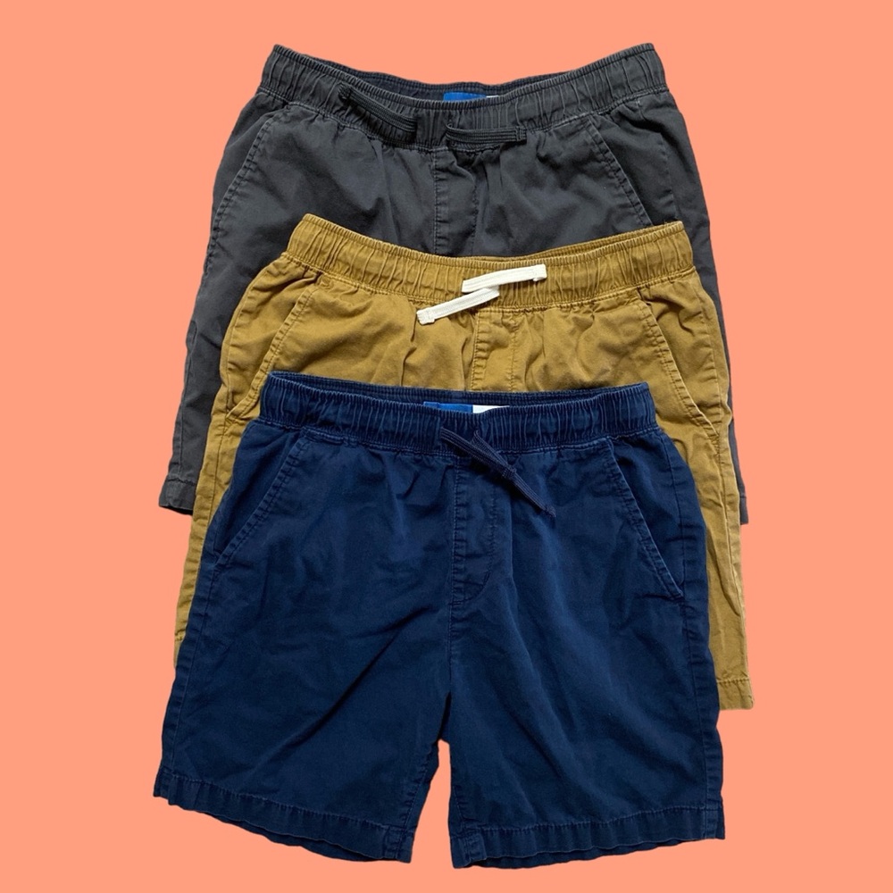 OLD NAVY Boys Non-Stretch Dock Twill Shorts 3PK BUNDLE